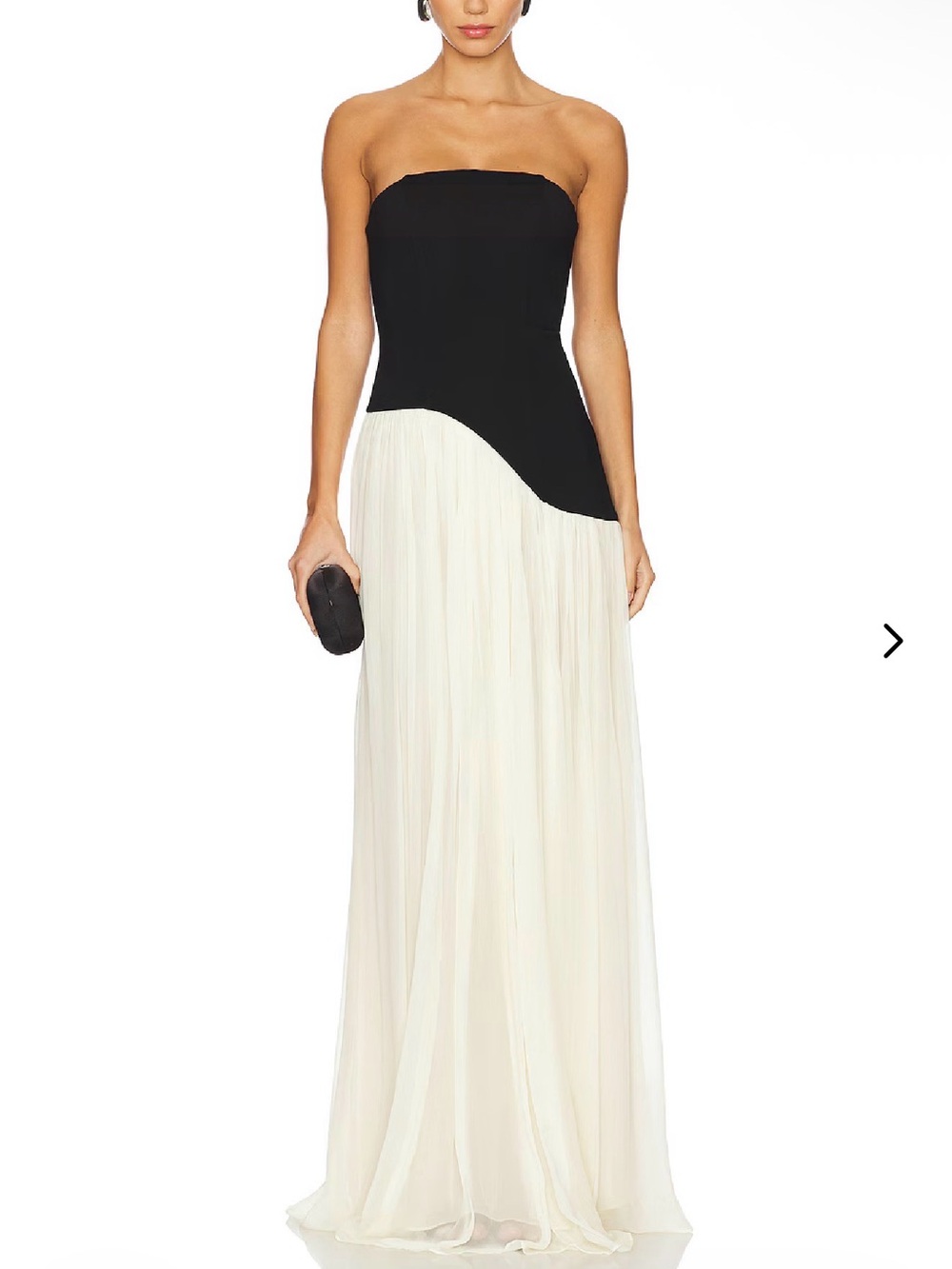 Lovers + Friends Black and White Strapless Maxi Gown